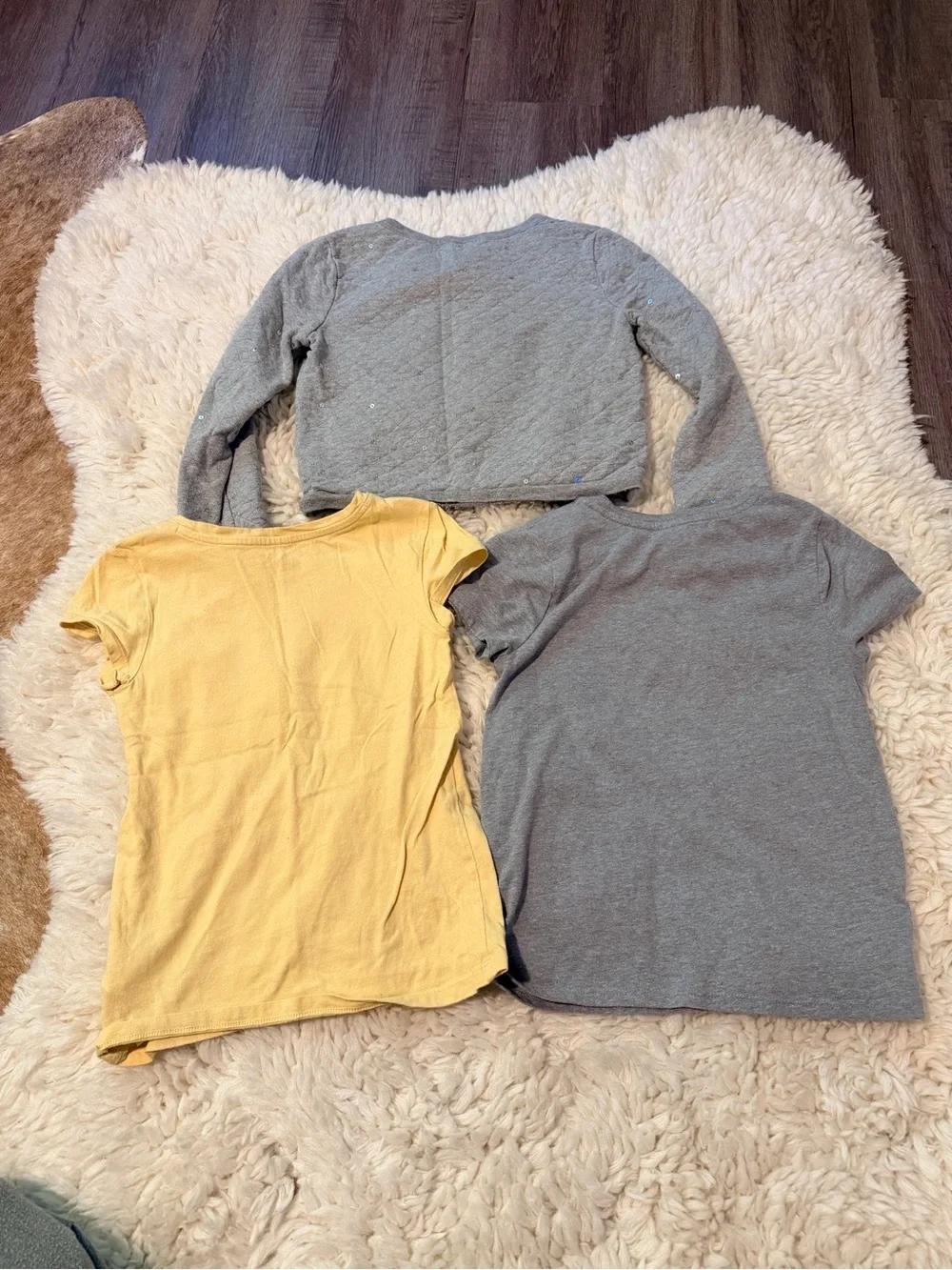GAP Kids Yellow Logo Tee + Gray Smiley and Sparkle Tops - 3-Pack